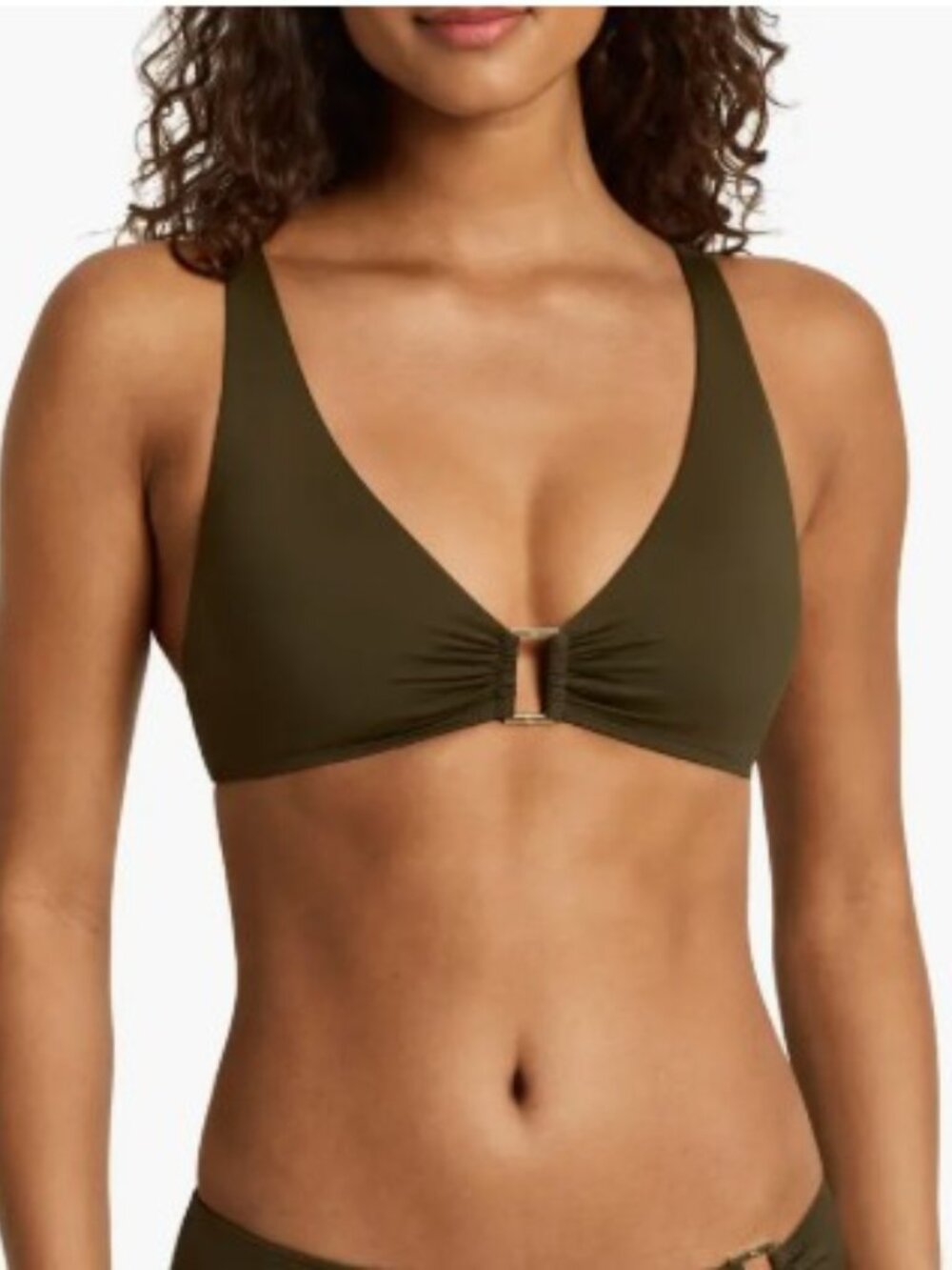 NWT - Lauren Ralph Lauren Women's Ring Over-The-Shoulder V-Neck Bikini Top -Sz 6